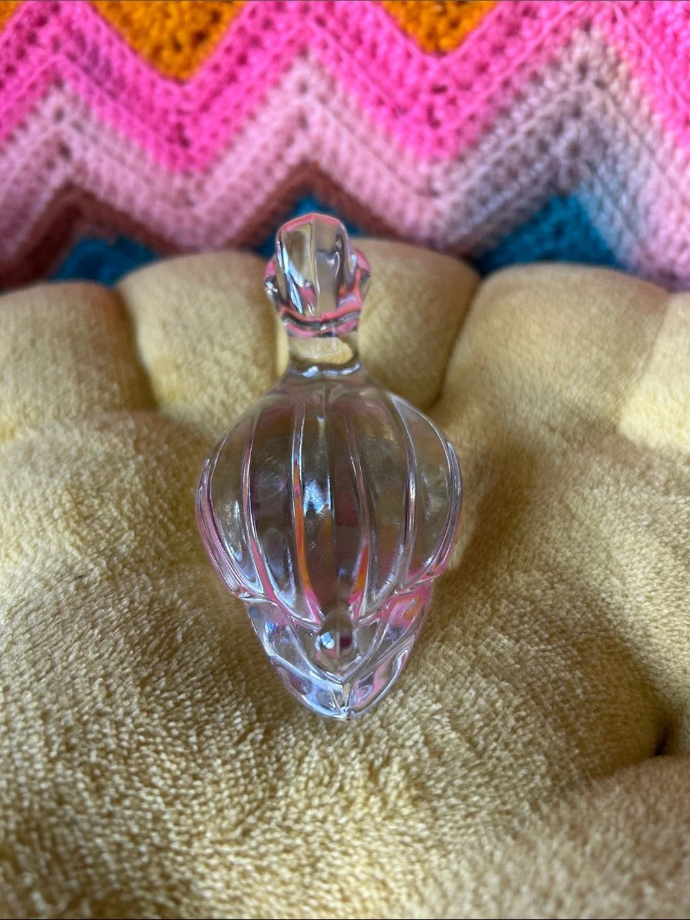 vintage clear glass duck